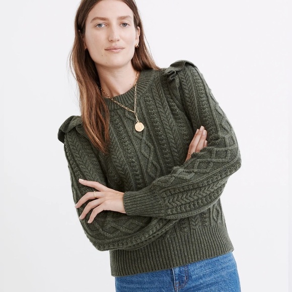 Madewell Sweaters - Hollydene Ruffle-Shoulder Pullover Sweater